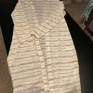 Maurices Beige and Taupe Striped Cardigan